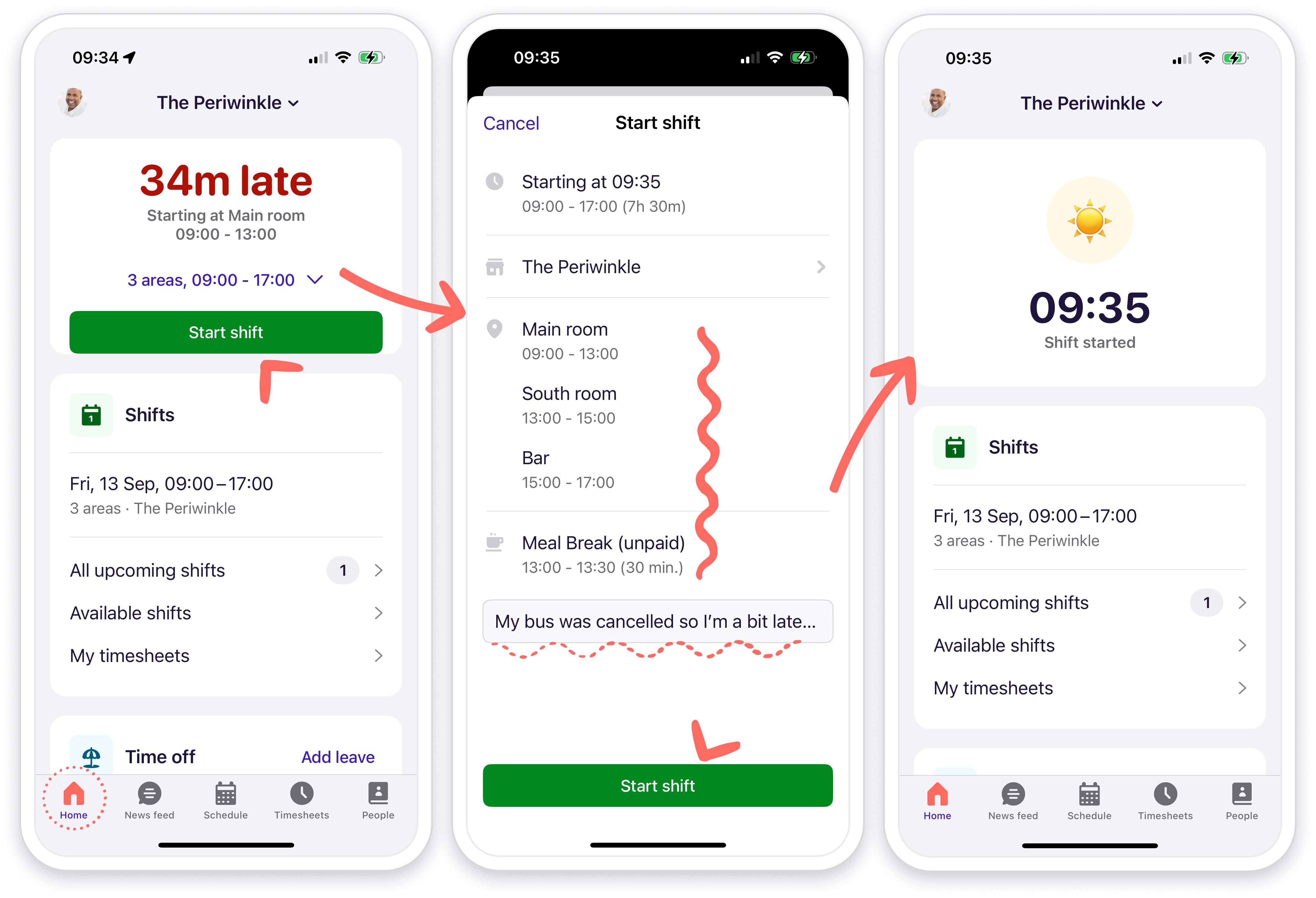clocking into a shift with a shift plan.png