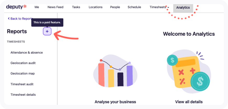 Subscribe to Analytics+ – Deputy Help Center