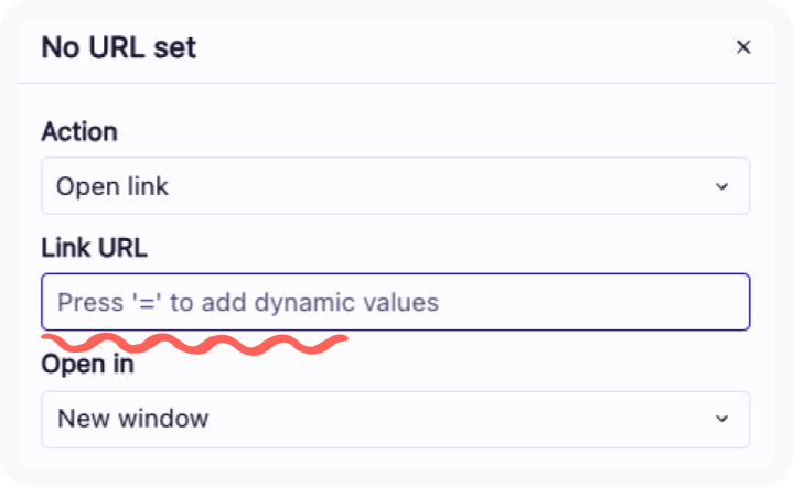 Screenshot of the Link URL text bar, as referenced above.