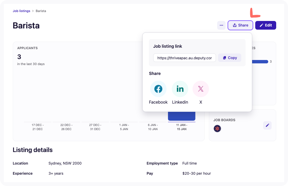 Screenshot of 'Share' button.
