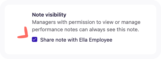 Example of Note visibility settings.