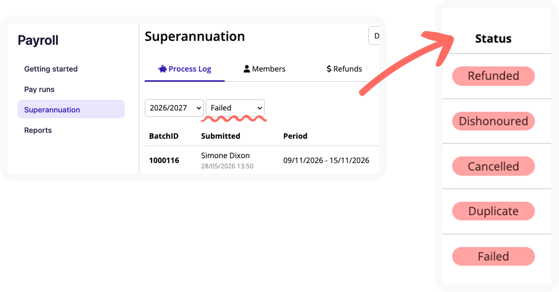 Error messages for super submissions.