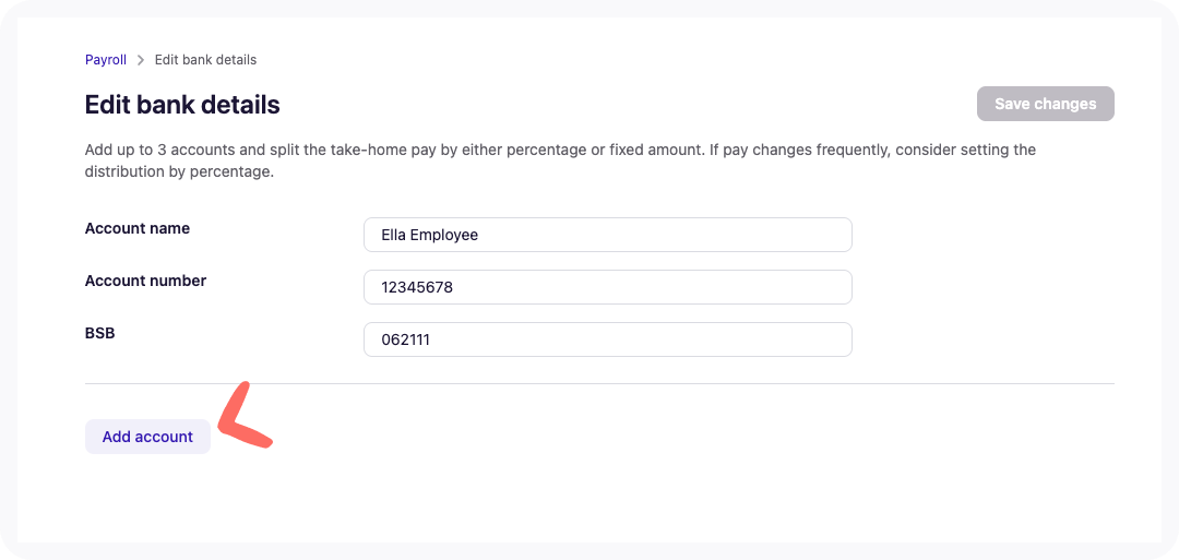 Add account button.