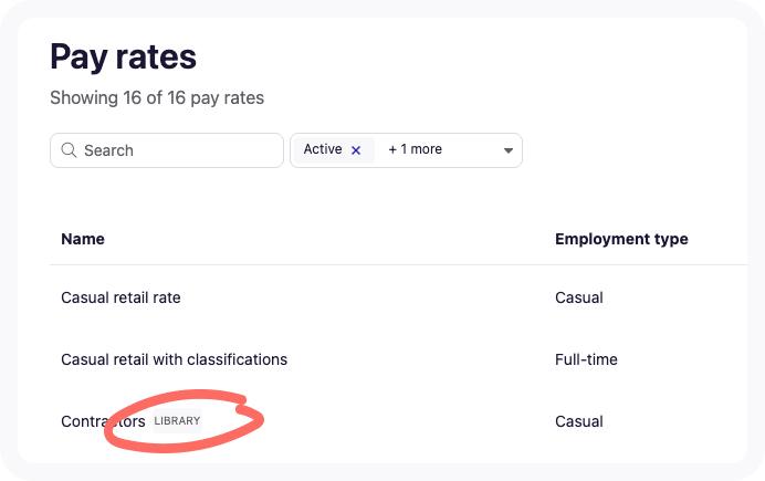 Screenshot showing Library tag on Pay Rate Builder home page.png