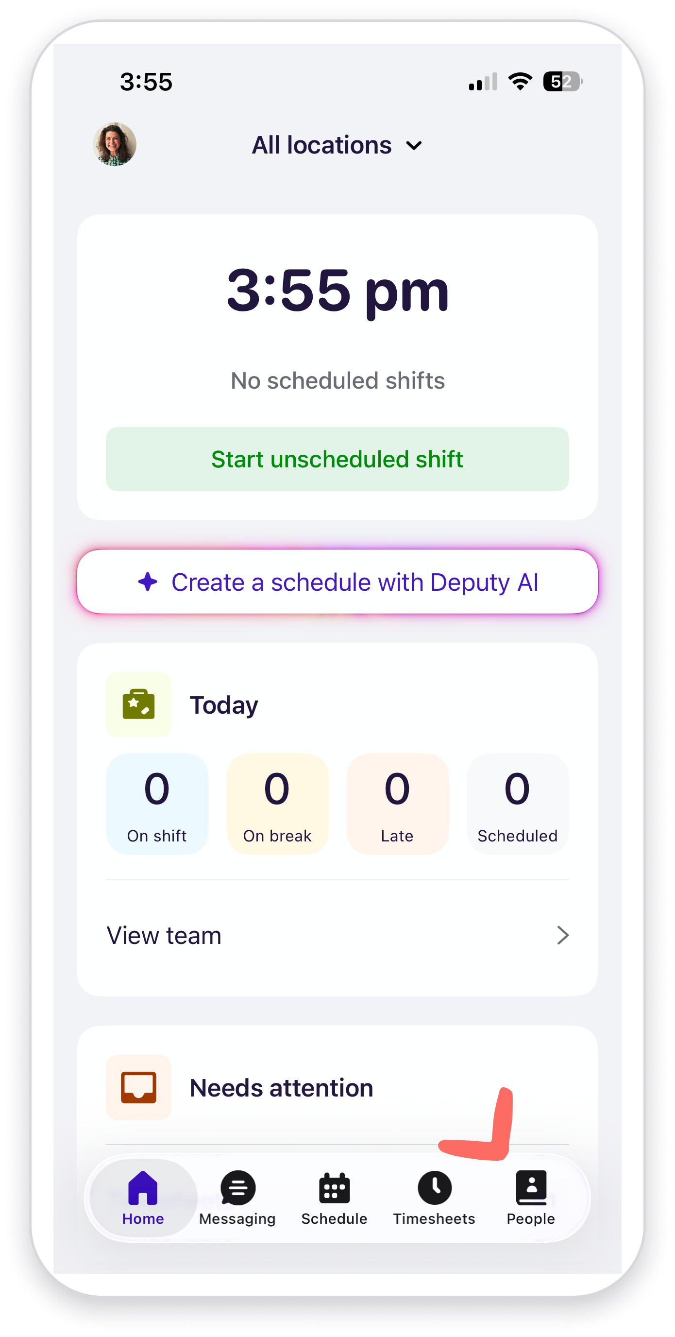 View of mobile app landing page.
