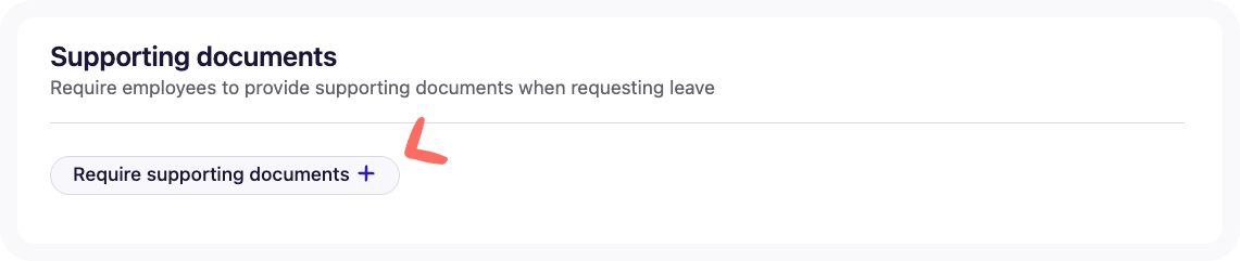 Require supporting documents setting