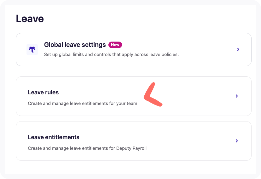 View of AU Leave tab.