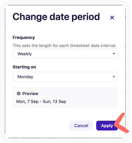 Change date period options