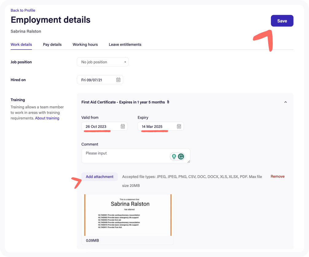 add training record details.png