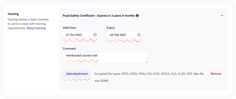 add training record information.png