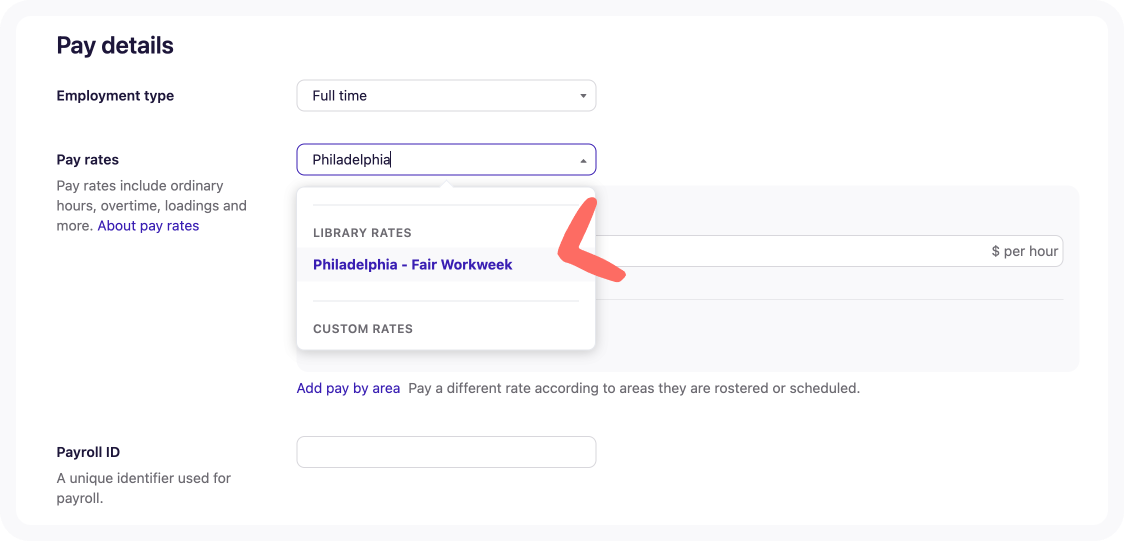 Philadelpia FWW pay rate selection.png