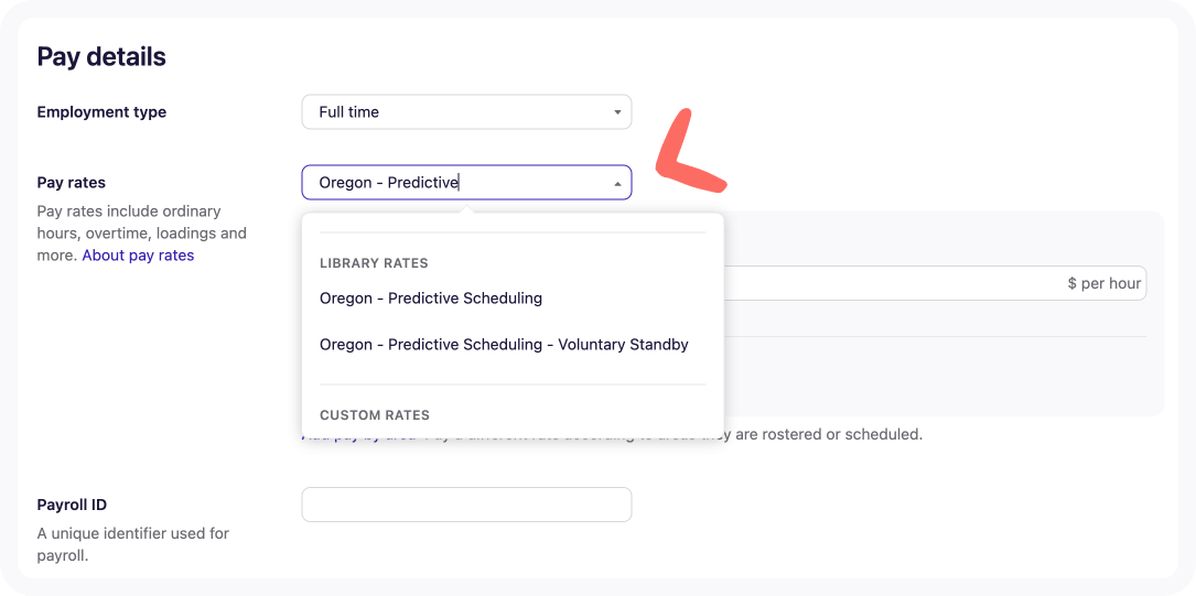Oregon FWW pay rate selection.png