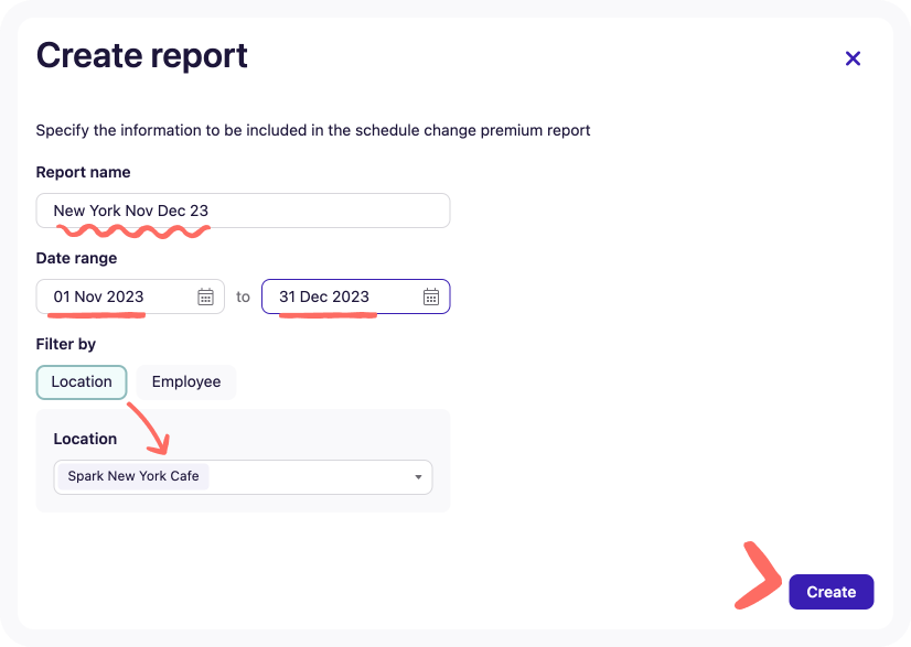 Create schedule change premiums report.png
